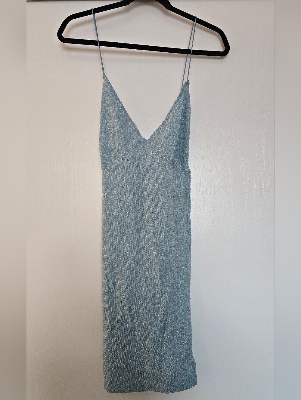Divided H&M - Y2K/90s Style Metallic Shimmer V-Neck Dress With Spaghetti Straps